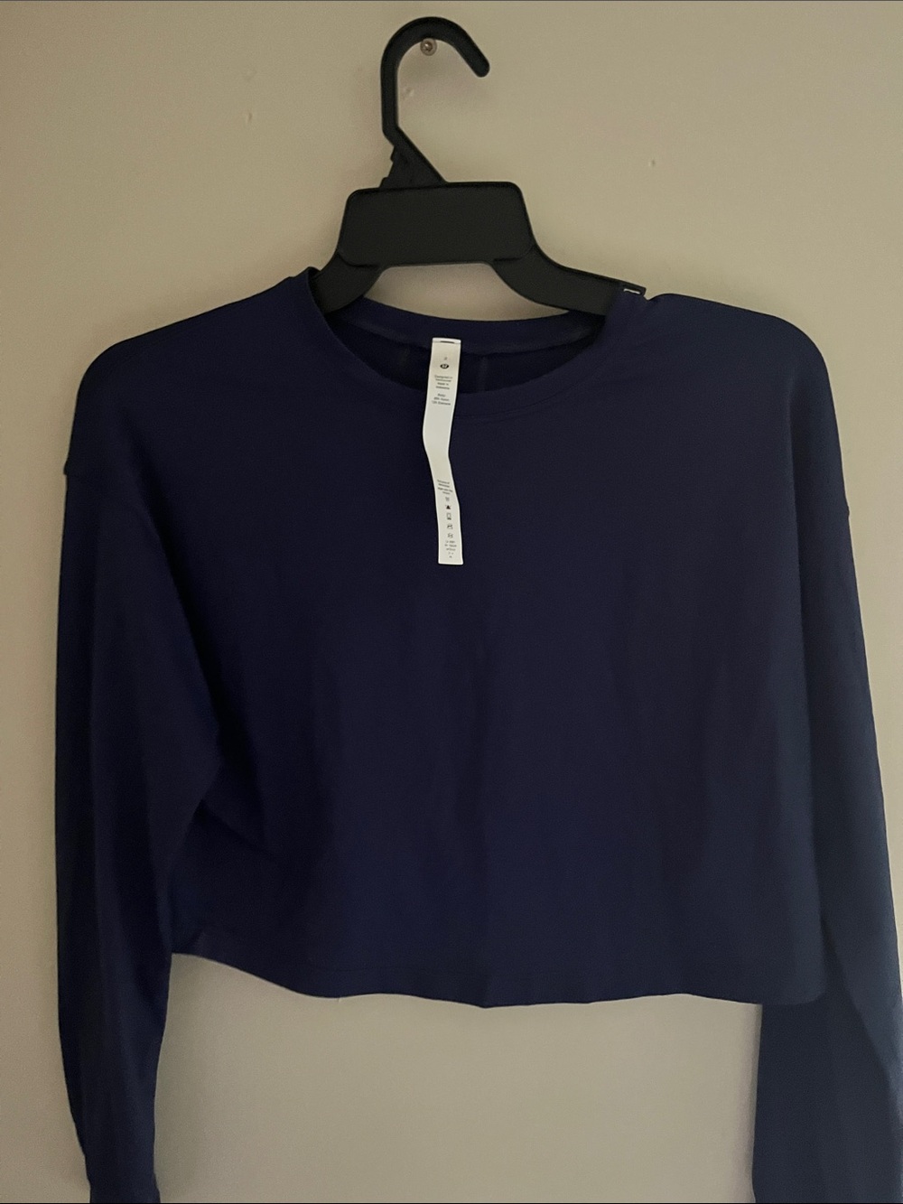 lululemon athletica Navy Cropped Long-Sleeve Sweatshirt